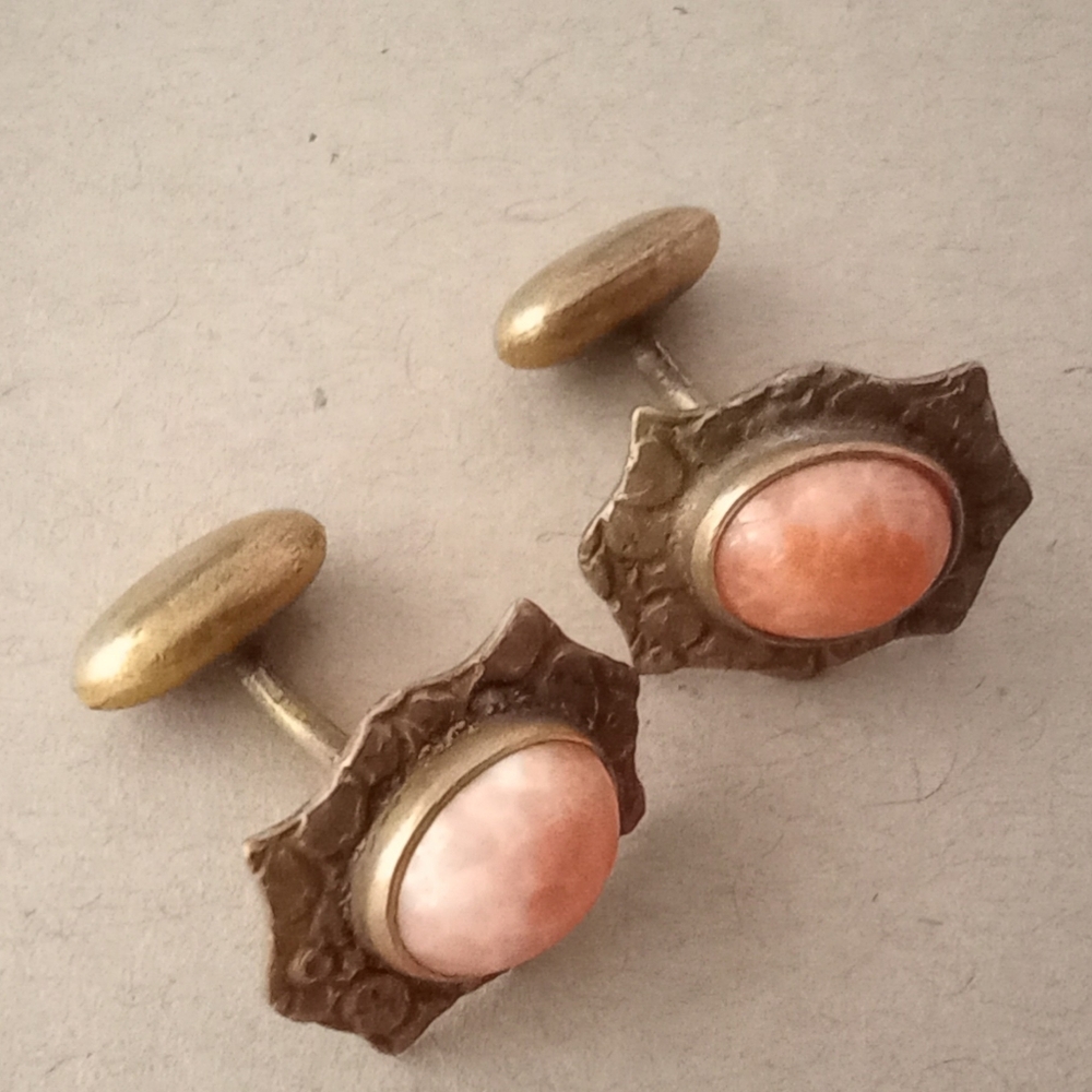 Antique Brass Cuff Links Gorgeous